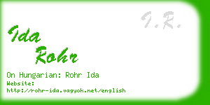 ida rohr business card